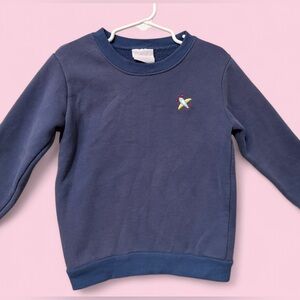 Stitchy Fish Boys Blue Airplane Sweatshirt 4T | Embroidered Plane Crewneck Cozy